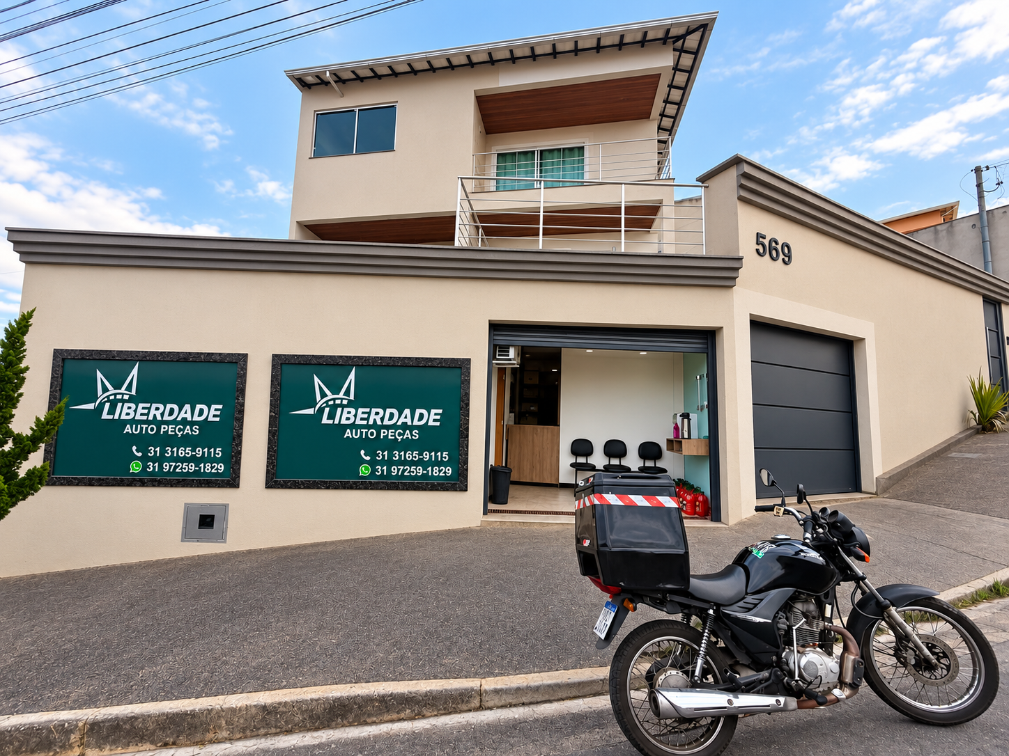 Fachada da Liberdade Auto Peças, imagem fornecida pelo cliente